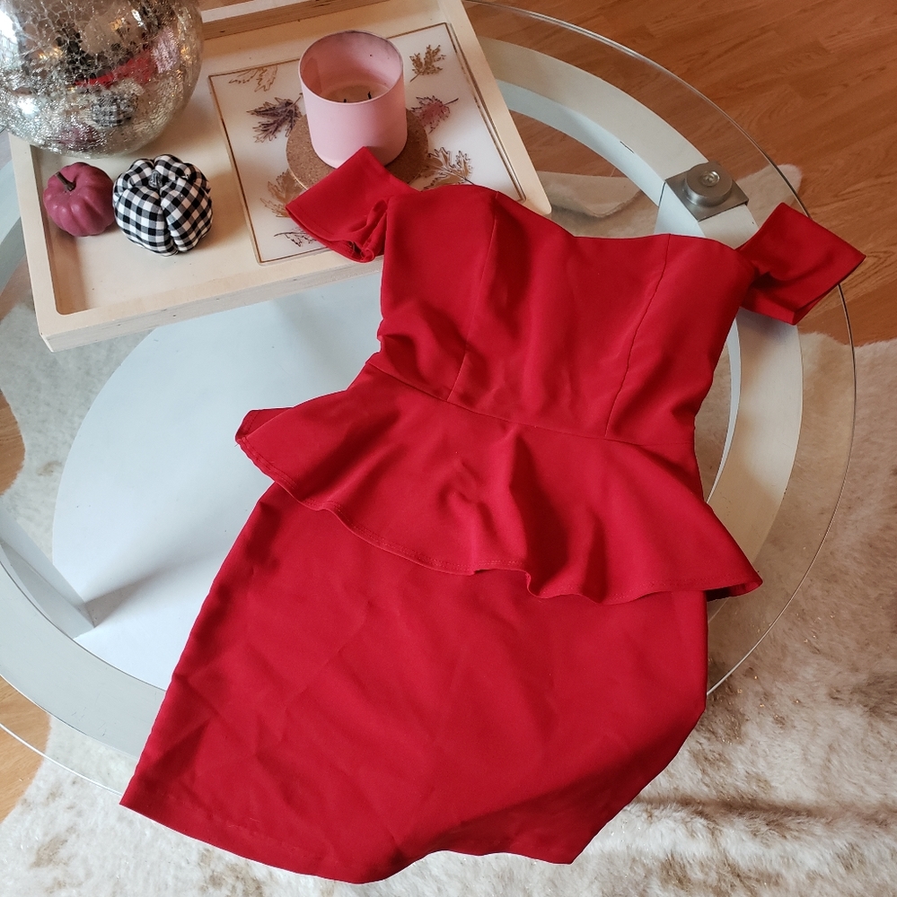 Red Peplum Dress